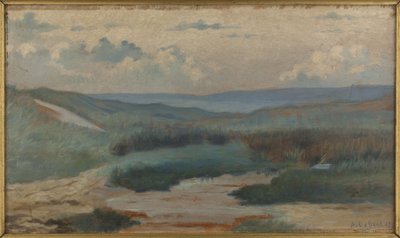 Uma lagoa nas dunas à noite, Siouville de Alphonse Osbert