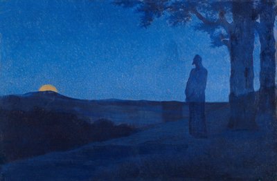The Solitude of Christ par Osbert, Alphonse (1857-1939). Óleo sobre madeira, tamanho : 37,5x56 de Alphonse Osbert