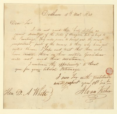 Carta do Artista para o Sr. D.A. White de Alvan Fisher