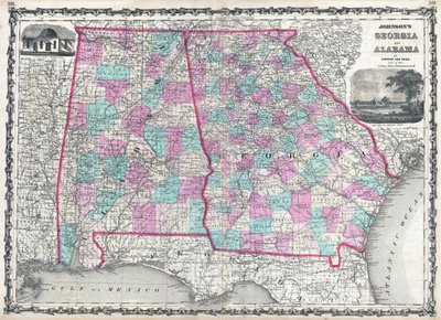 Johnson&39;s Georgia e Alabama de Alvin Jewett Johnson