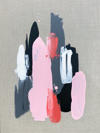 Traços abstratos em rosa e cinzento de Alyson Storms