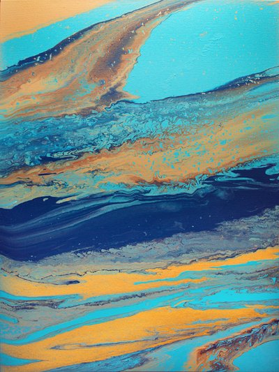 Ouro e azul fluidos de Alyson Storms