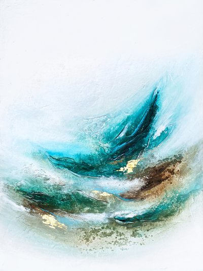 Azul-petróleo fluido dourado de Alyson Storms