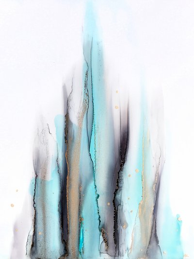 Linhas fluidas em azul-petróleo e dourado de Alyson Storms