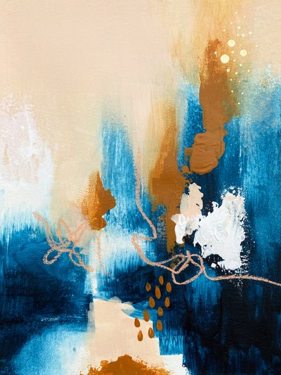 Abstrato Azul Dourado de Alyson Storms