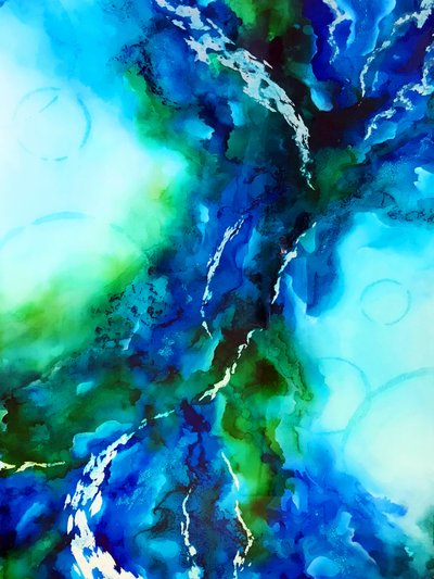 Abstrato Azul-Verde Líquido de Alyson Storms