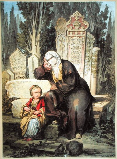 Um Cemitério em Constantinopla de Amadeo Preziosi