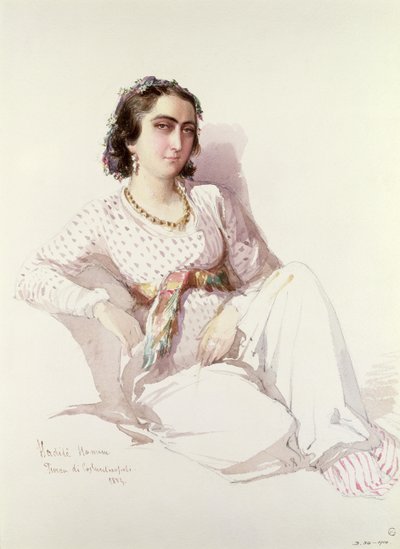 Hadice Hanim - senhora de Istambul, 1852 de Amadeo Preziosi