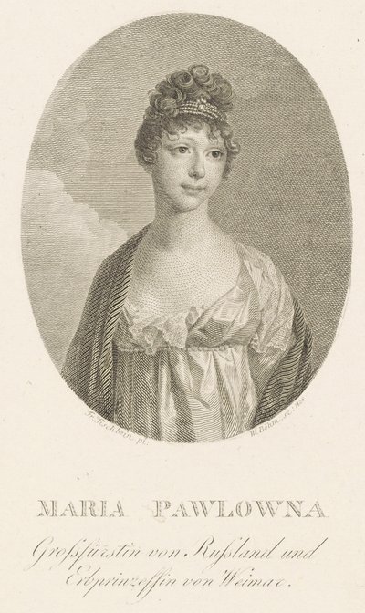 Grã-Duquesa Maria Pavlovna da Rússia 1786-1859, Grã-Duquesa de Saxe-Weimar-Eisenach, 1808. de Amadeus Wenzel Boehm