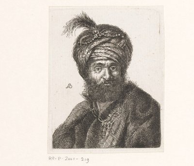Busto de um homem usando um turbante de Amalie Baader