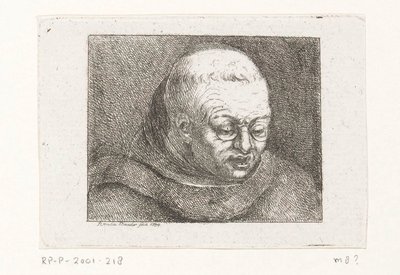 Busto de um monge com óculos de Amalie Baader