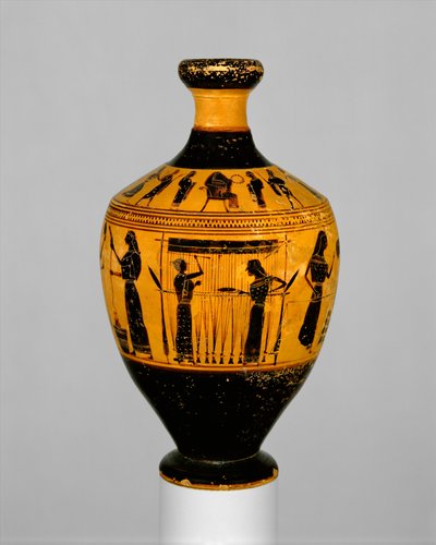 Lekythos, c.550-530 aC (terracota) de Amasis Painter