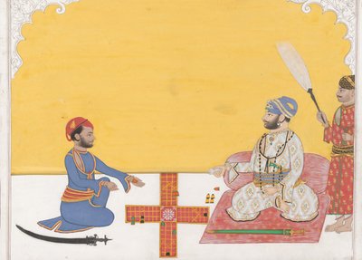 Maharaja Sovan Singh jogando Pachisi, K. 1868. de Ambav