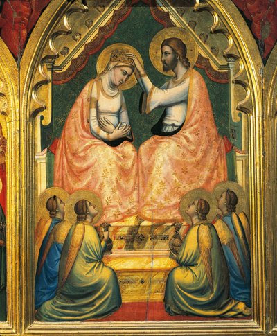 Coroação da Virgem (tempera no painel) de Ambrogio Bondone (workshop) Giotto