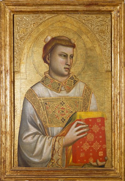 Representação de Santo Estêvão (Pintura sobre madeira, c.1320-1325) de Ambrogio Bondone (workshop) Giotto