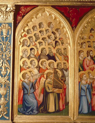 Anjos da Coroação do Políptico Virgem (painel do meio esquerdo) (ver também 66540-66551) de Ambrogio Bondone Giotto