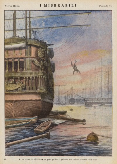 Ilustração para Os Miseráveis de Victor Hugo (litografia a cores) de Ambrogio Lombardi