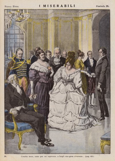Ilustração para Os Miseráveis de Victor Hugo (litografia a cores) de Ambrogio Lombardi