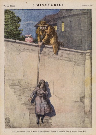 Ilustração para Os Miseráveis de Victor Hugo (litografia a cores) de Ambrogio Lombardi