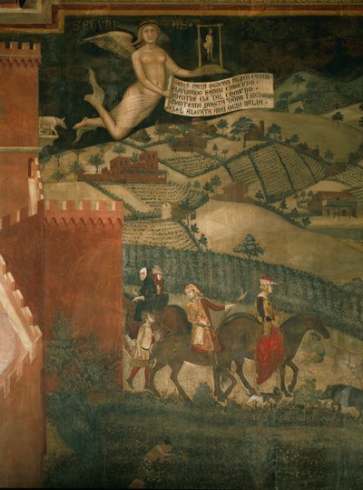 Um grupo de caça (pintura mural) de Ambrogio Lorenzetti