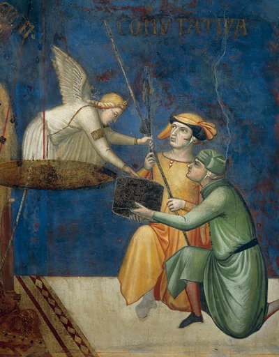 Alegoria de Bom Governo, Justiça Comutativa ou Punição Comutativa, detalhe de Alegoria e Efeitos de Bom e Mau Governo na Cidade e no País de Ambrogio Lorenzetti
