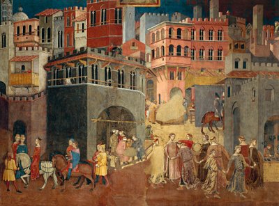 Efeitos do bom governo na cidade, detalhes da Alegoria e efeitos do bom e mau governo na cidade e no campo de Ambrogio Lorenzetti