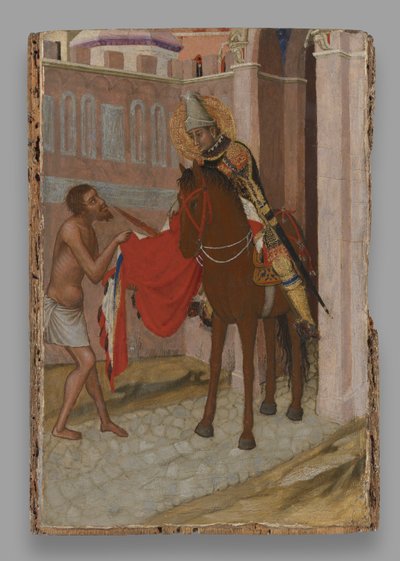 São Martinho de Tours dividindo seu manto com um mendigo de Ambrogio Lorenzetti