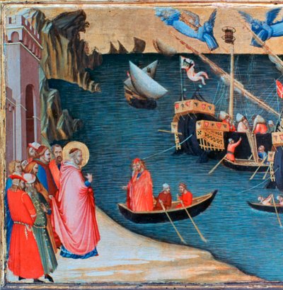 São Nicolau salva Mira da fome, c1327-1332 de Ambrogio Lorenzetti