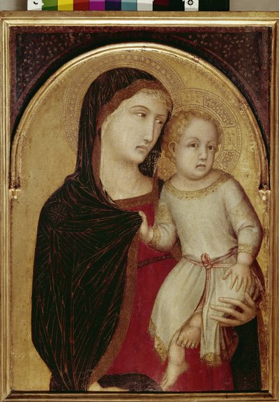 Virgem e Criança (tempera e folha de ouro sobre madeira, c. 1335) de Ambrogio Lorenzetti