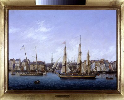 Le port du Havre, de Louis Garneray, sd. cerca de 1820, Oil on canvas, H. 0,330; L. 0,460. CCIP Coll. de Ambroise Louis Garneray