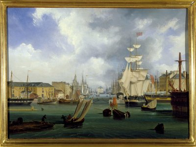 Le port du Havre, le Grand bassin, de Louis Garneray, sd. cerca de 1820, Oil on canvas, H. 0,330; L. 0,460. CCIP Coll. de Ambroise Louis Garneray