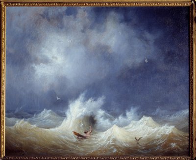 A Pintura do Naufrágio de Ambroise Louis Garneray (1783-1857) Brest do século XIX, Musee des Beaux Arts de Ambroise Louis Garneray