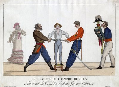 Sanita de um jovem oficial russo - Garneray, Ambroise Louis (1783-1857) - c. 1815 - Gravura, aguarela - 24x32,6 - Coleção Privada de Ambroise Louis Garneray