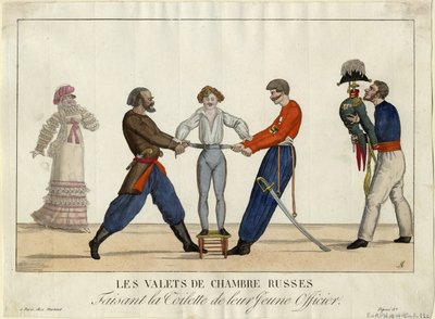 Banheiro de um jovem oficial russo, c. 1815 de Ambroise Louis Garneray