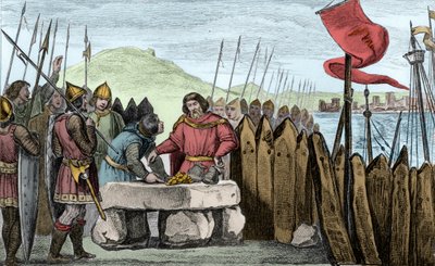 Carlos III o Gordo (839-88) paga aos invasores vikings em 886 - Carlos III 3 le Gros (839-888) Imperador do Oeste (881-887) e Regente da França (884-887) acampado sob as muralhas de Paris sem ousar lutar contra os normandos, preferindo comprar a sua aposen de Ambroise Tardieu