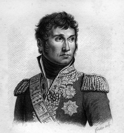 Jean Lannes (1769-1809), Duque de Montebello, marechal francês em "Retratos dos generais franceses após as vitórias e conquistas dos franceses". Gravado por Ambroise Tardieu em 1818. Colecção Stella. de Ambroise Tardieu