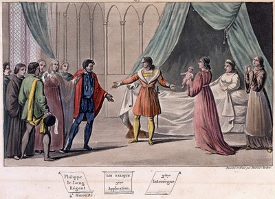 João I póstumo (1316-1316), nasceu rei e morreu após 6 dias. - Desenhado e gravado por Ambroise Tardieu em 1825. de Ambroise Tardieu