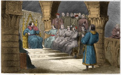 Philippe V (1294-1322), o Alto e o General de Estado, rejeitam as pretensões de Jeanne II (lei sálica) - Philippe V dit "Le Long" (1294-1322) - Os Estados-Generaux, convocados para o Louvre, declararam Philip V Rei e excluíram da coroa sua sobrinha Jeann de Ambroise Tardieu