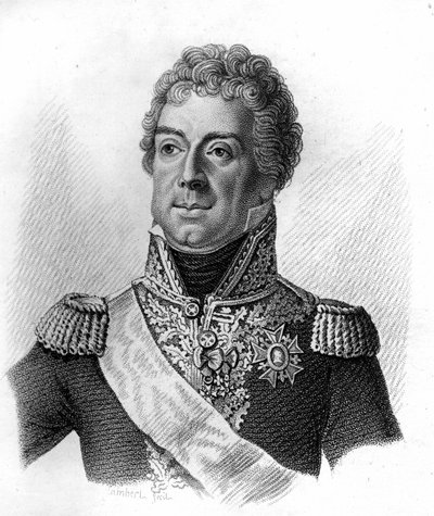 Retrato de Louis Alexandre (Louis-Alexandre) Berthier, Marechal francais (1753 - 1815) em Portraits des Generaux Français" Grave de Ambroise Tardieu em 1818 - Coleção Stella de Ambroise Tardieu