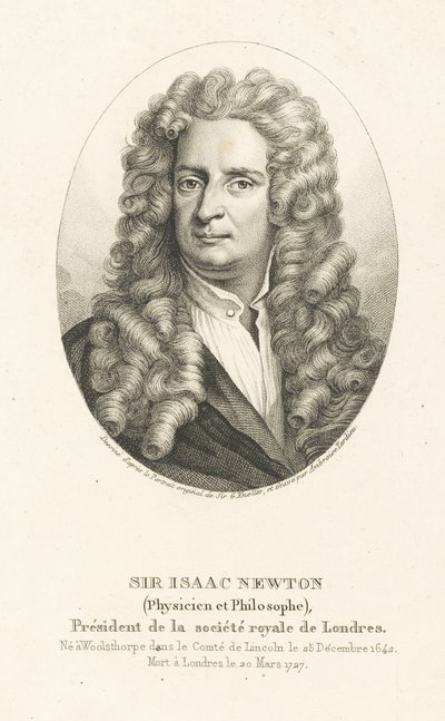 Retrato de Sir Isaac Newton 1642-1727, c. 1830-1840. de Ambroise Tardieu