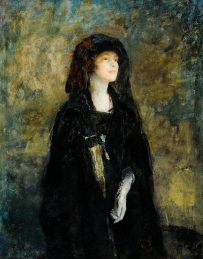 Sra. Claude Johnson em preto de Ambrose McEvoy