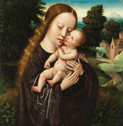 Ambrosius Benson Maria com o Menino em paisagem de Ambrosius Benson
