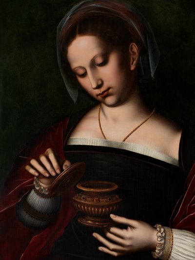 Detalhe de Maria Madalena (óleo sobre tela) de Ambrosius Benson