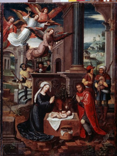 Pintura "A Natividade" de Ambrosius Benson (1495-1550) Museu do l