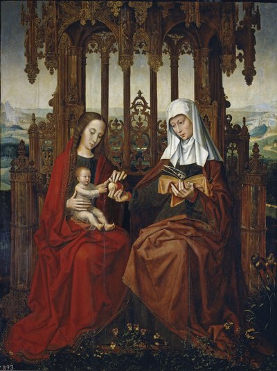 A Virgem e o Menino com Santa Ana, ca 1528 de Ambrosius Benson