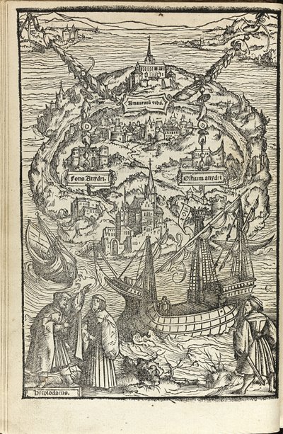 Utopia por Thomas More, 1518 de Ambrosius Holbein