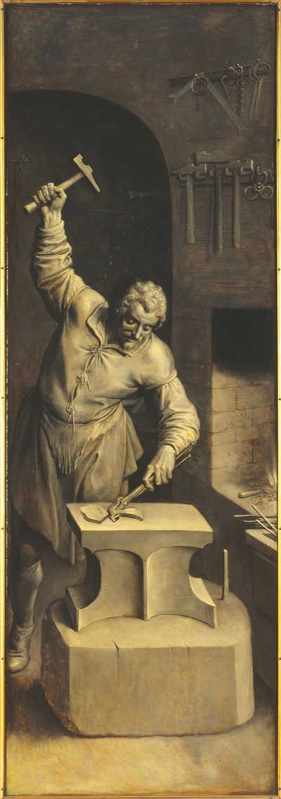 Santo Eligius na sua oficina (óleo sobre painel) de Ambrosius the Elder Francken or Franck
