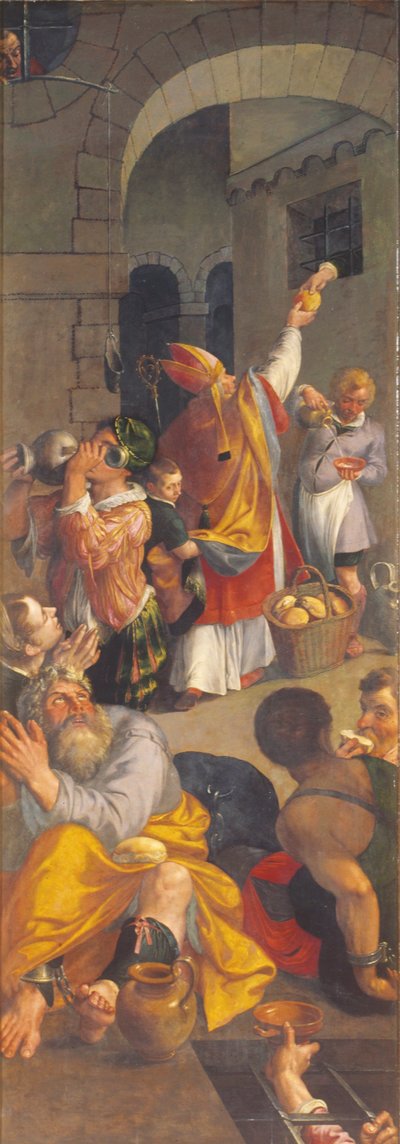Santo Elígio visita os Prisioneiros (óleo sobre painel) de Ambrosius the Elder Francken or Franck