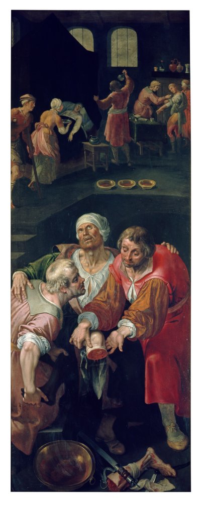 A Caridade dos Santos Cosmas e Damião (óleo sobre painel) de Ambrosius the Elder Francken or Franck