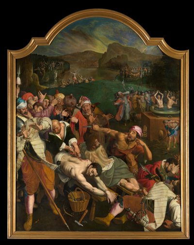 O Martírio dos Santos Crispin e Crispinian (óleo sobre painel) de Ambrosius the Elder Francken or Franck